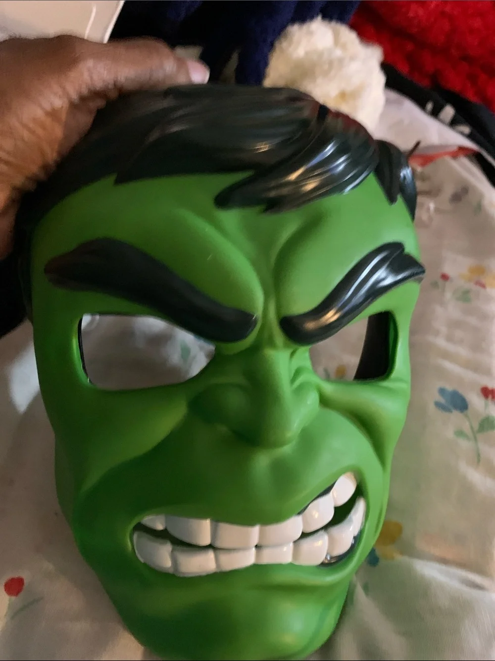 Green Plastic Marvel Advenger Hulk Hero Face Mask With Strap
